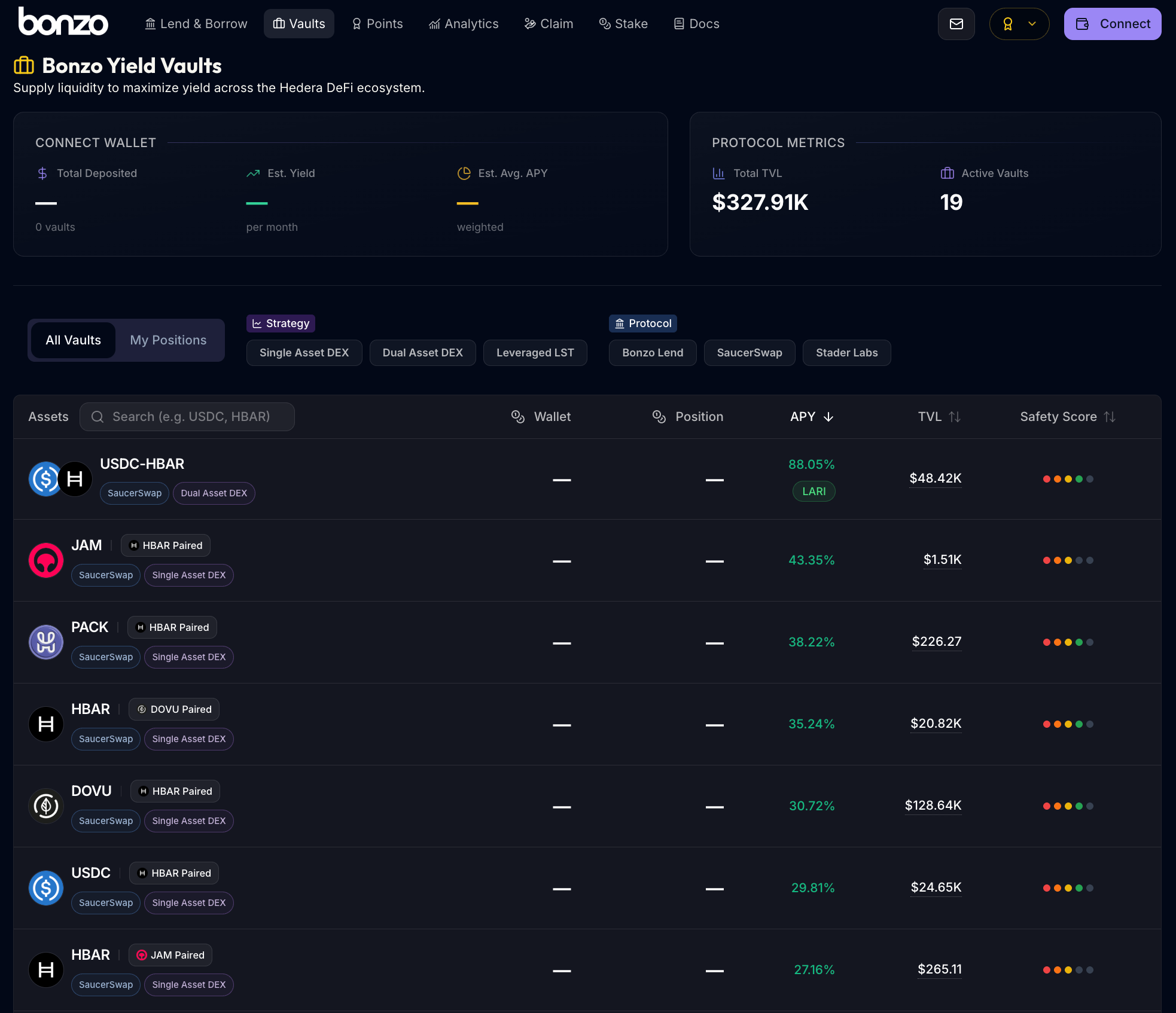 DeFi options vaults interface