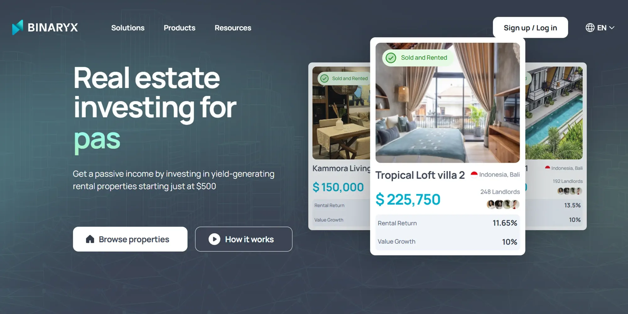 rental yield real estate tokenization chart